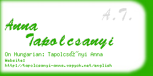 anna tapolcsanyi business card